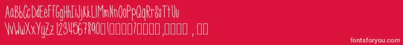 Skinnyness Font – Pink Fonts on Red Background