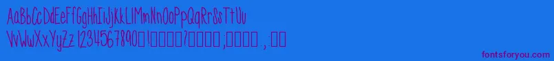 Skinnyness Font – Purple Fonts on Blue Background