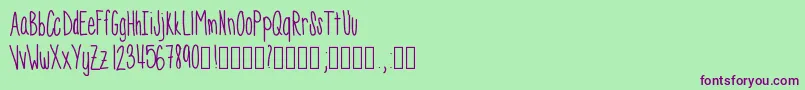 Skinnyness Font – Purple Fonts on Green Background