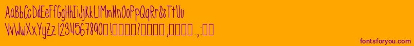 Skinnyness Font – Purple Fonts on Orange Background