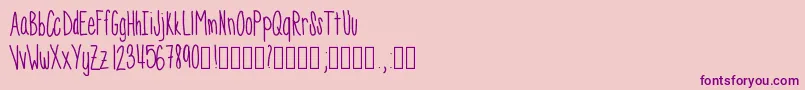 Skinnyness Font – Purple Fonts on Pink Background