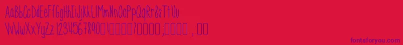 Skinnyness Font – Purple Fonts on Red Background
