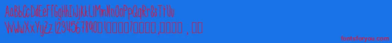 Skinnyness Font – Red Fonts on Blue Background