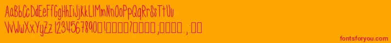 Skinnyness Font – Red Fonts on Orange Background