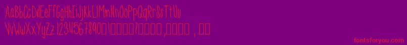 フォントSkinnyness – 紫の背景に赤い文字