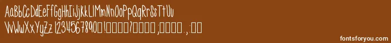 Skinnyness Font – White Fonts on Brown Background
