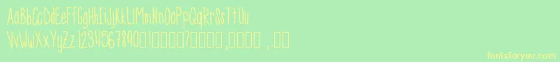 Skinnyness Font – Yellow Fonts on Green Background