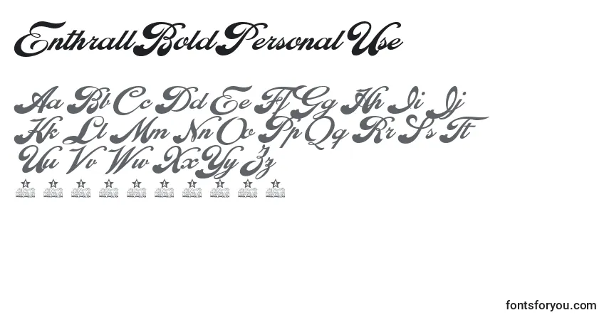 Schriftart EnthrallBoldPersonalUse – Alphabet, Zahlen, spezielle Symbole