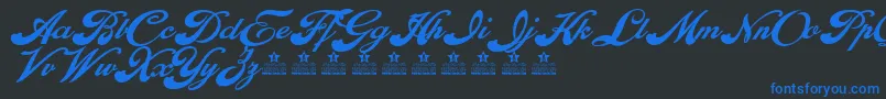 Fonte EnthrallBoldPersonalUse – fontes azuis em um fundo preto