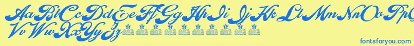 EnthrallBoldPersonalUse Font – Blue Fonts on Yellow Background