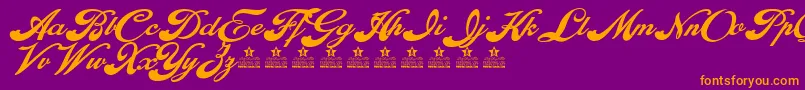 Weitere Informationen zur EnthrallBoldPersonalUse-Schriftart EnthrallBoldPersonalUse-Schriftart – Orangefarbene Schriften auf violettem Hintergrund