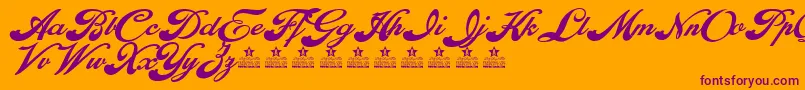 EnthrallBoldPersonalUse-Schriftart – Violette Schriften auf orangefarbenem Hintergrund