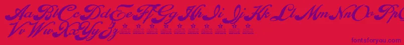 EnthrallBoldPersonalUse-Schriftart – Violette Schriften auf rotem Hintergrund