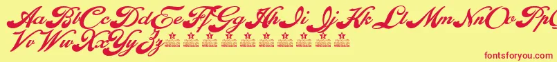 EnthrallBoldPersonalUse Font – Red Fonts on Yellow Background