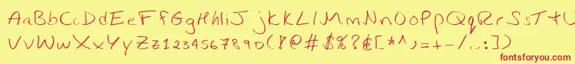 Czcionka Ibarra – czerwone czcionki na żółtym tle