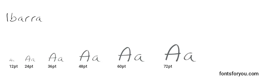 Размеры шрифта Ibarra