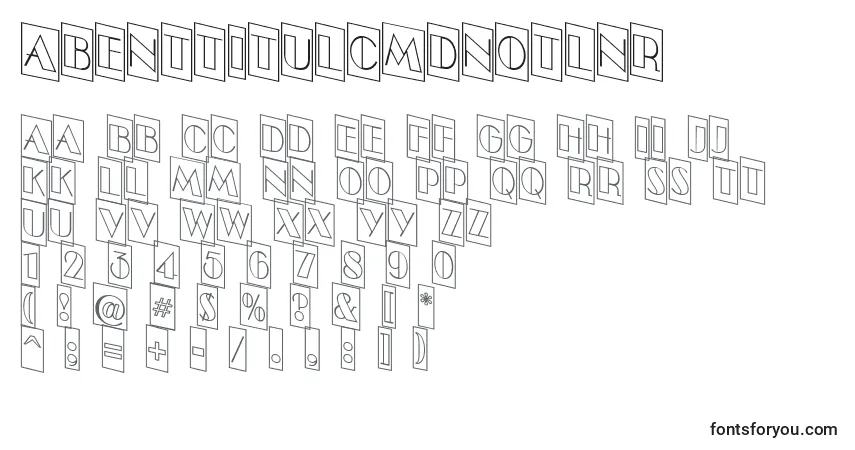 A fonte ABenttitulcmdnotlnr – alfabeto, números, caracteres especiais