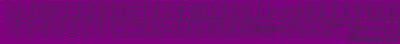 ABenttitulcmdnotlnr-fontti – mustat fontit violetilla taustalla