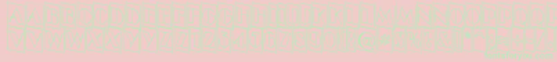 Шрифт ABenttitulcmdnotlnr – зелёные шрифты на розовом фоне