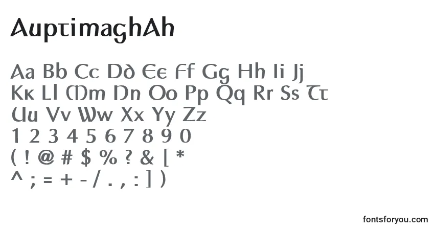 Schriftart AuptimaghAh – Alphabet, Zahlen, spezielle Symbole