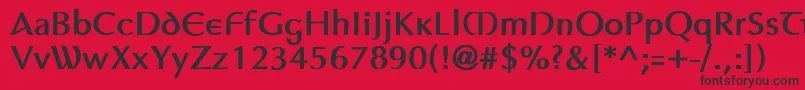 フォントAuptimaghAh – 赤い背景に黒い文字