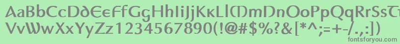 フォントAuptimaghAh – 緑の背景に灰色の文字