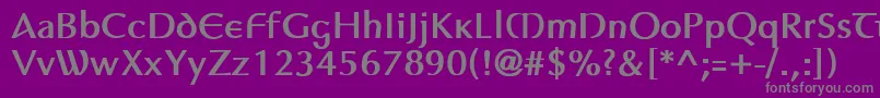 フォントAuptimaghAh – 紫の背景に灰色の文字