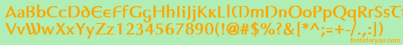 AuptimaghAh Font – Orange Fonts on Green Background