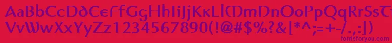 AuptimaghAh Font – Purple Fonts on Red Background