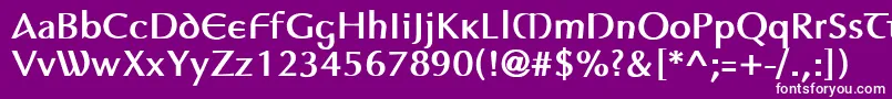 フォントAuptimaghAh – 紫の背景に白い文字