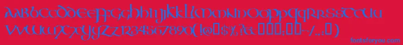 Aoncc Font – Blue Fonts on Red Background