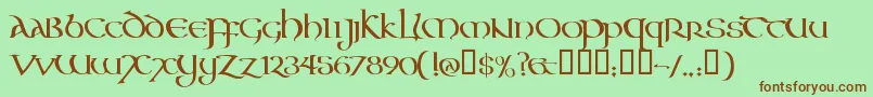 Шрифт Aoncc – коричневые шрифты на зелёном фоне