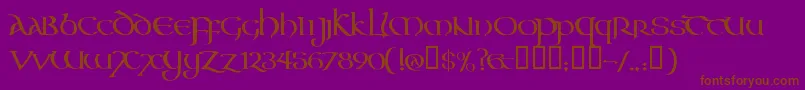 Aoncc Font – Brown Fonts on Purple Background