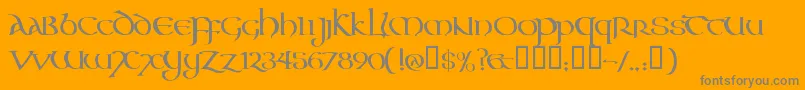 Aoncc-Schriftart – Graue Schriften auf orangefarbenem Hintergrund