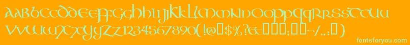 Aoncc Font – Green Fonts on Orange Background