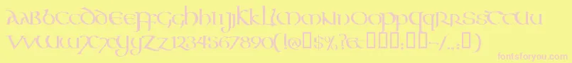 Aoncc Font – Pink Fonts on Yellow Background