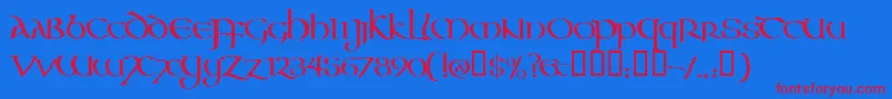 Aoncc Font – Red Fonts on Blue Background