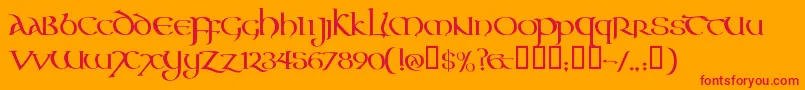 Aoncc Font – Red Fonts on Orange Background