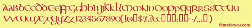 Aoncc Font – Red Fonts on Yellow Background