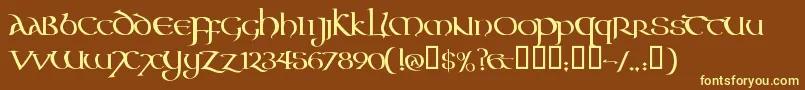 Aoncc Font – Yellow Fonts on Brown Background