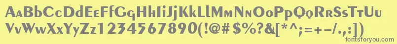 フォントPengvinBold – 黄色の背景に灰色の文字