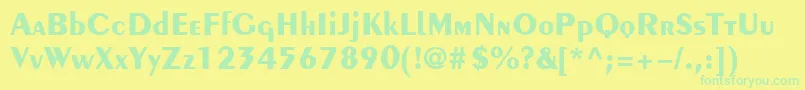 PengvinBold Font – Green Fonts on Yellow Background