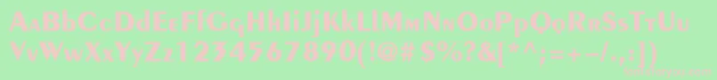 PengvinBold-fontti – vaaleanpunaiset fontit vihreällä taustalla