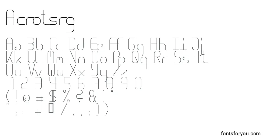 Schriftart Acrotsrg – Alphabet, Zahlen, spezielle Symbole