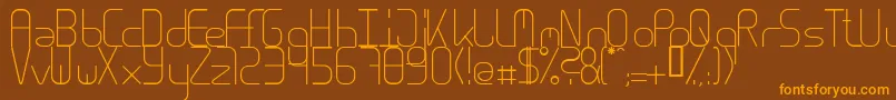 フォントAcrotsrg – オレンジ色の文字が茶色の背景にあります。