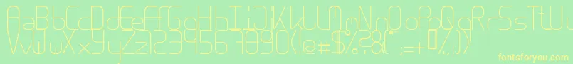 Acrotsrg Font – Yellow Fonts on Green Background