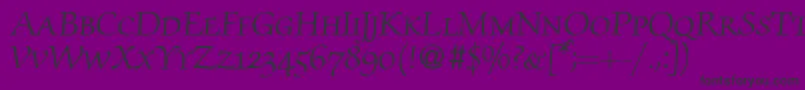 Fonte ZabriskiescriptsmcRegularDb – fontes pretas em um fundo violeta