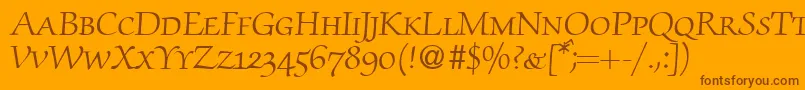 ZabriskiescriptsmcRegularDb Font – Brown Fonts on Orange Background