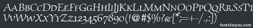 Шрифт ZabriskiescriptsmcRegularDb – белые шрифты на чёрном фоне