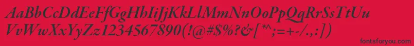 GaramondpremrproSmbditsubh Font – Black Fonts on Red Background